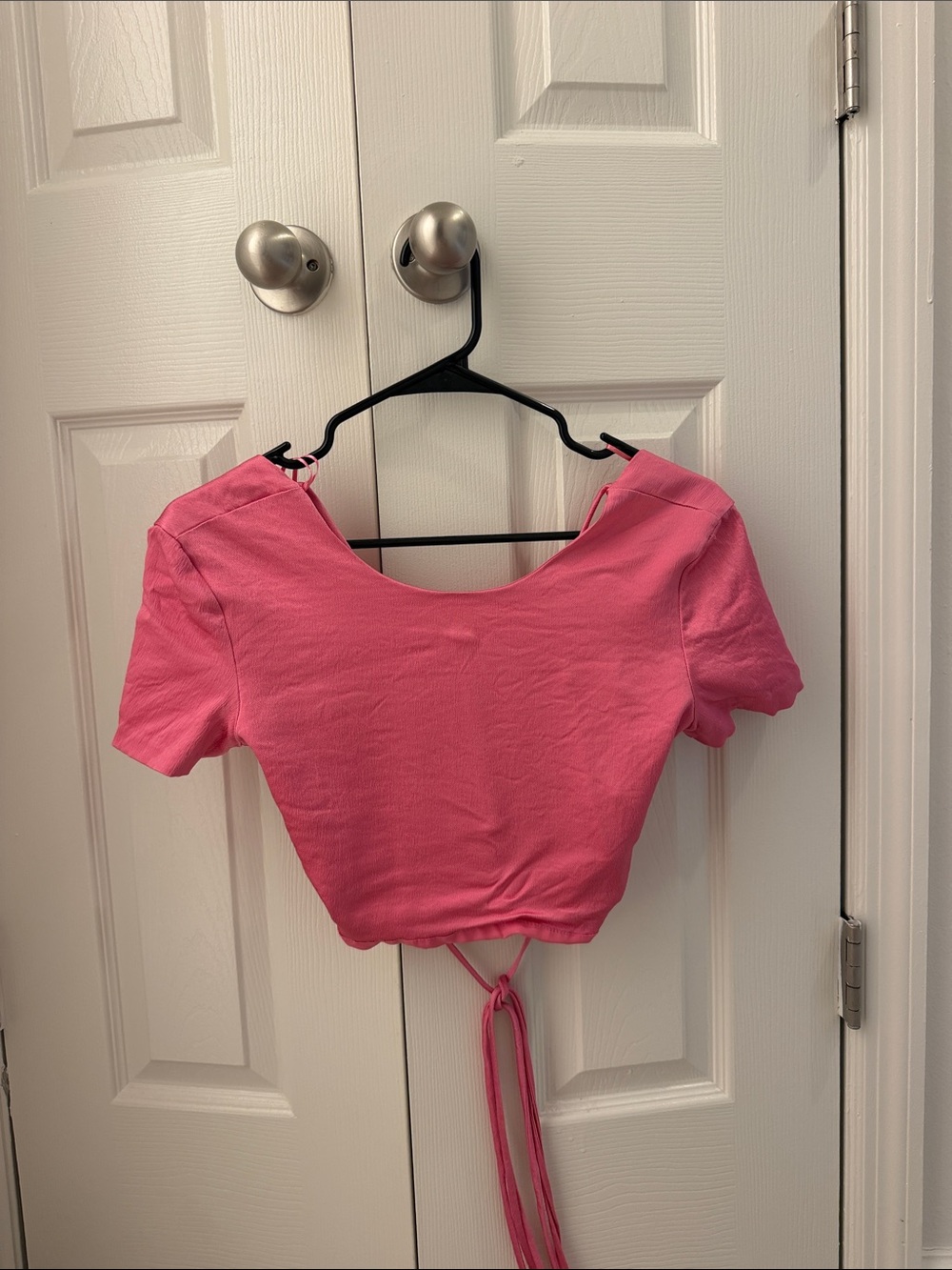 Zara Pink Tie-Back Crop Top
